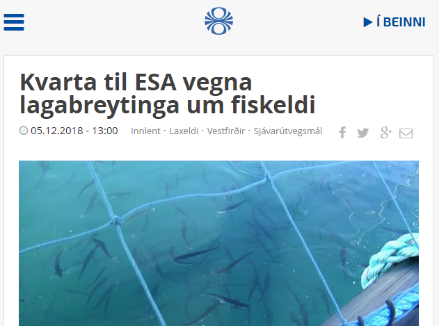 Breiðfyllking náttúruverndarsamtaka og veiðifélaga og veiðiréttarhafa kvarta til ESA