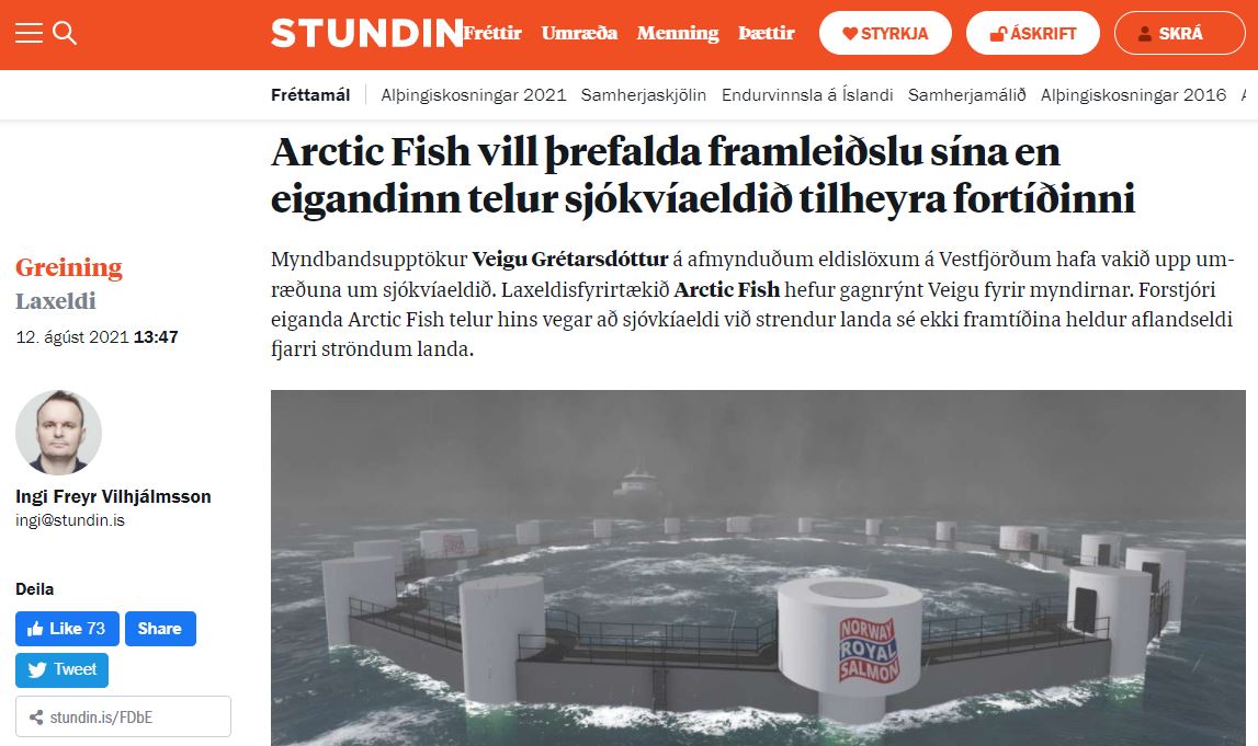 Arctic Fish stóreykur sjókvíaeldi á ´Vestfjörðum, vitandi að það á enga framtíð
