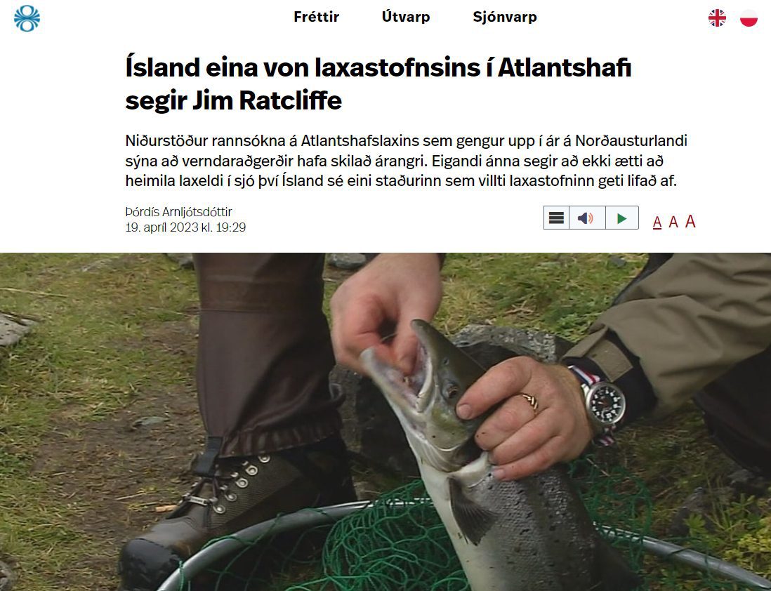 Jim Ratcliffe segir íslenska laxastofninn einu von Norður-Atlantshafslaxins