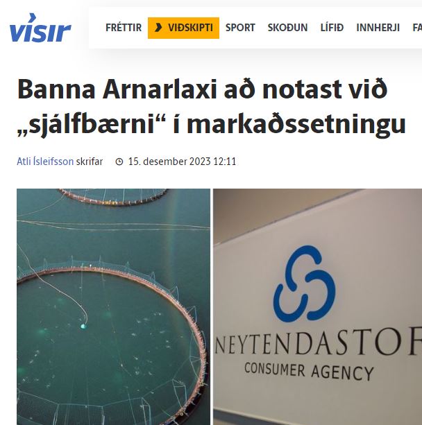 Arnarlax bannað að blekkja neytendur með fullyrðingum um sjálfbærni