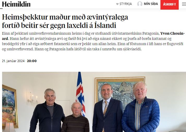 Stofnandi Patagónía styður vernd íslenska laxastofnsins