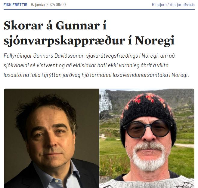 Gunnar Davíðsson, málpípa sjókvíaeldisiðnaðarins, kjöldreginn