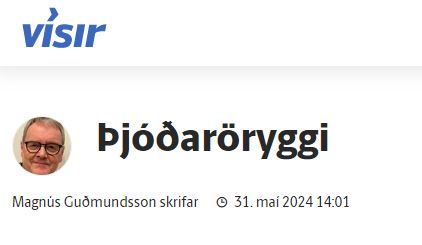 „Þjóðar­öryggi“ – grein Magnúsar Guðmundssonar