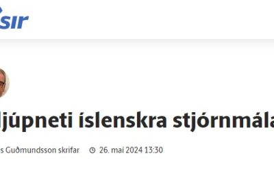 „Í djúpneti ís­lenskra stjórn­mála“ – grein Magnúsar Guðmundssonar