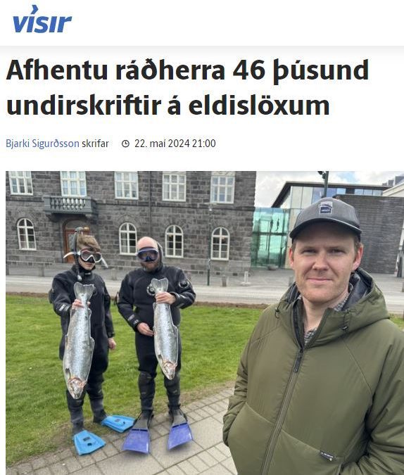 Undirskriftasöfnun gegn fiskeldi í opnum sjókvíum afhent Alþingi og matvælaráðherra