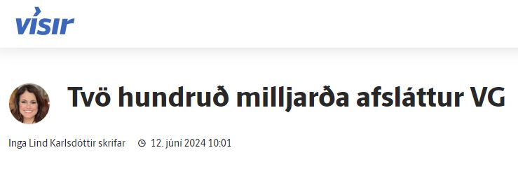 „Tvö hundruð milljarða af­sláttur VG“ – grein Ingu Lindar Karlsdóttur