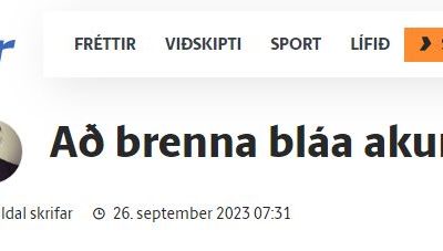 „Að brenna bláa akurinn“ – grein Jóns Kaldal