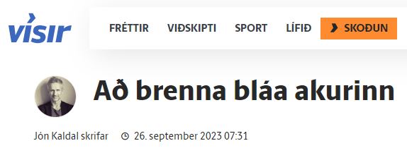 „Að brenna bláa akurinn“ – grein Jóns Kaldal