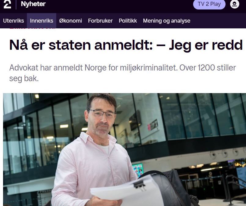 NRK – Norska ríkið kært fyrir stórfelldan umhverfisglæp fyrir að leyfa opnu sjókvíaeldi að viðgangast