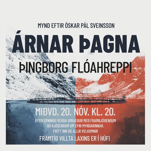 Árnar þagna sýnd í Þingborg, Flóahreppi 20 nóvember