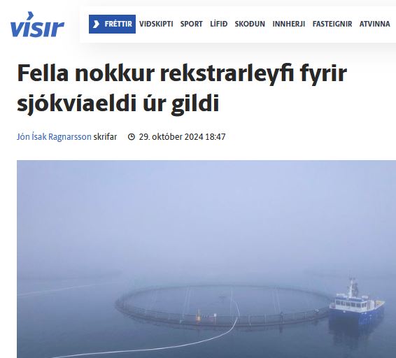 Úrskurðarnefnd umhverfis- og auðlindamála fellir úr gildi nokkur rekstrarleyfi sjókvíaeldisfyrirtækja