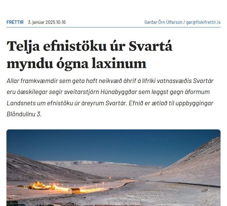 Húnabyggð leggst gegn efnistöku úr áreyrum Svartár